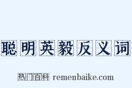 聪明英毅反义词是什么意思的图片
